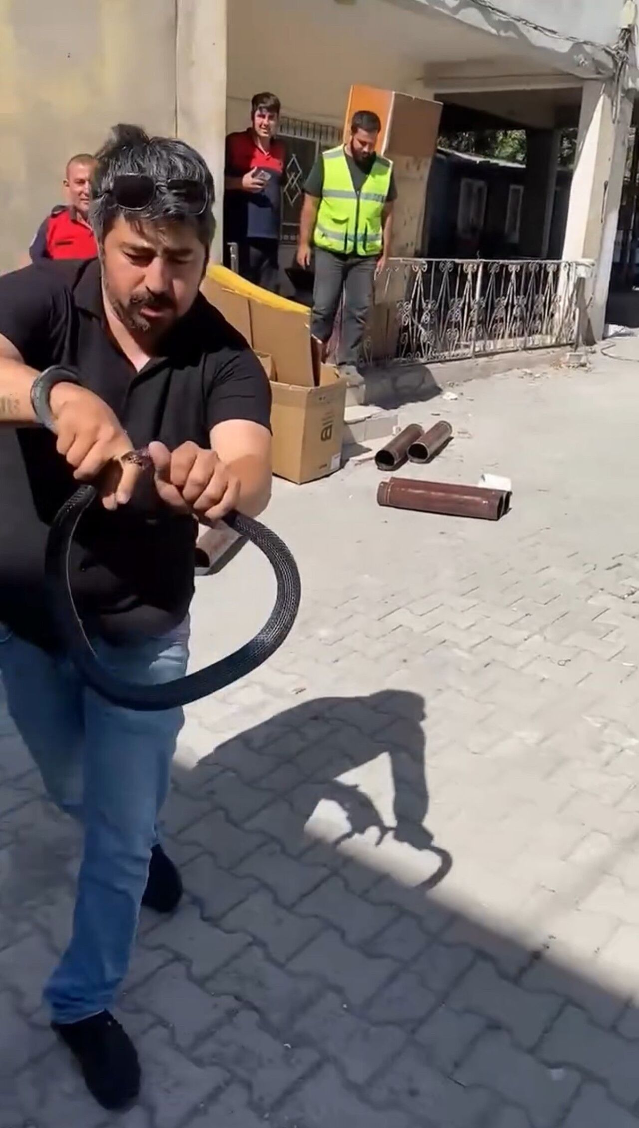 “Yılancı Kemal” Soğukkanlılığıyla Hayran Bıraktı Parmağını Isıran Yılanı Sakinlikle Uzaklaştırdı (2)