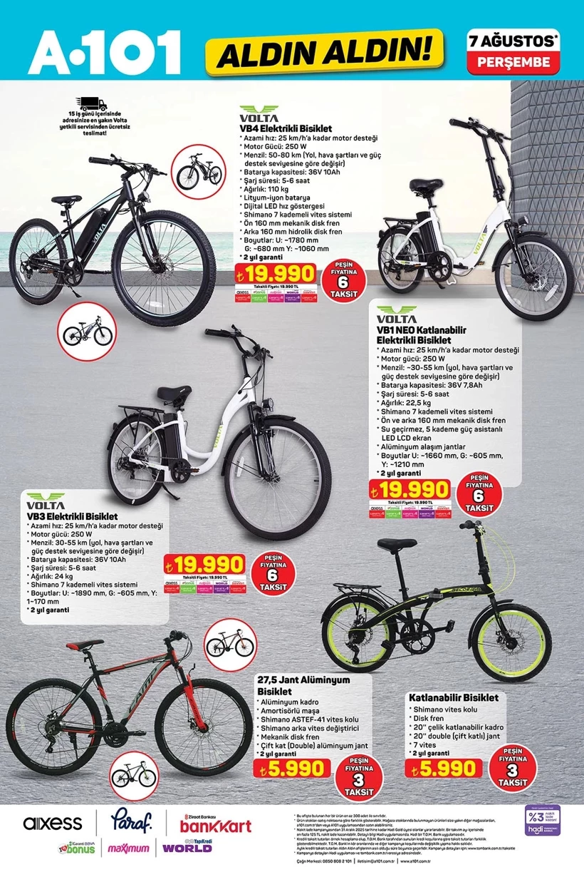 A101'E Flaş İndirimler Geldi Elektrikli Bisiklet Fiyatları Şaşırttı!Ü (2)