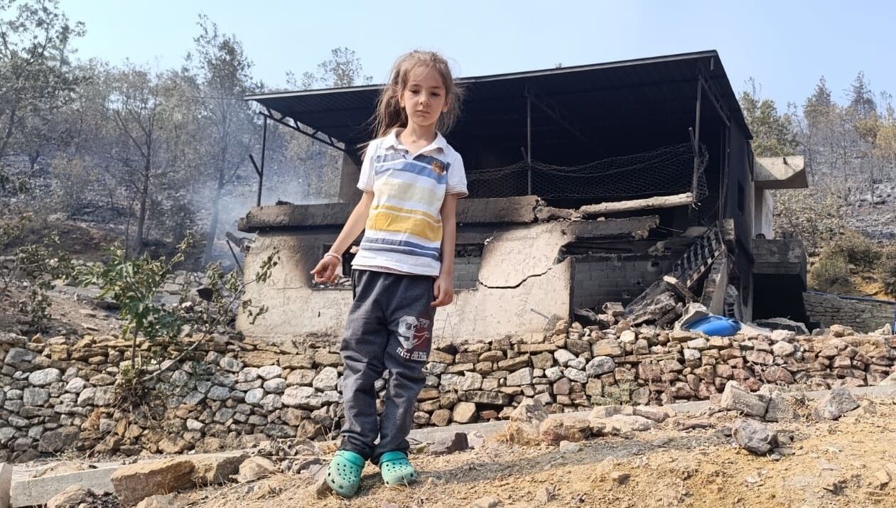 Mersin'de Orman Yangınında Evler Yandı, Hayvanlar Telef Oldu (1)-1