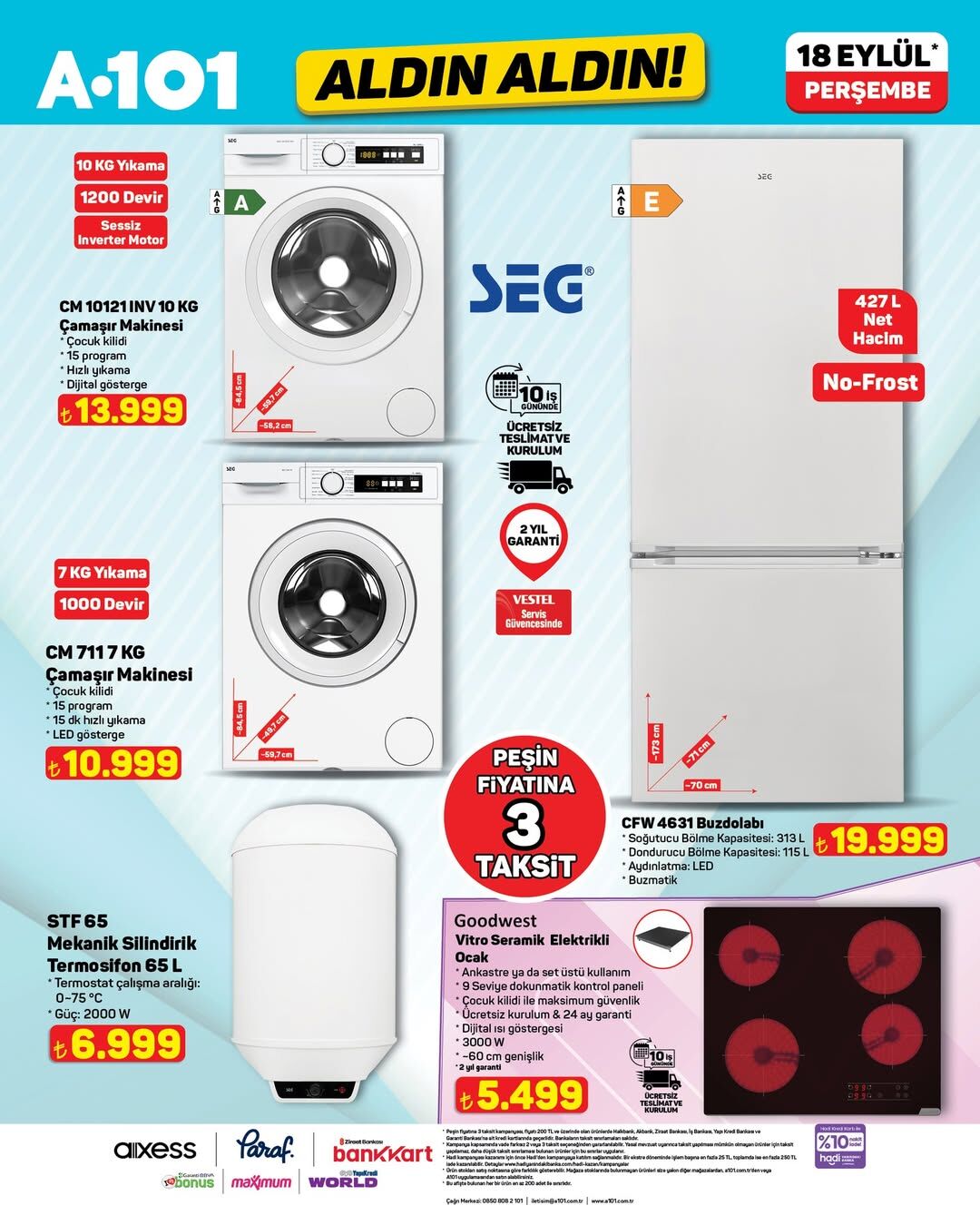 A101 18 Eylül Aldın Aldın Fırsatları Elektrikli Bisiklet, Buzdolabı Ve Çamaşır Makinesi İndirimde (2)