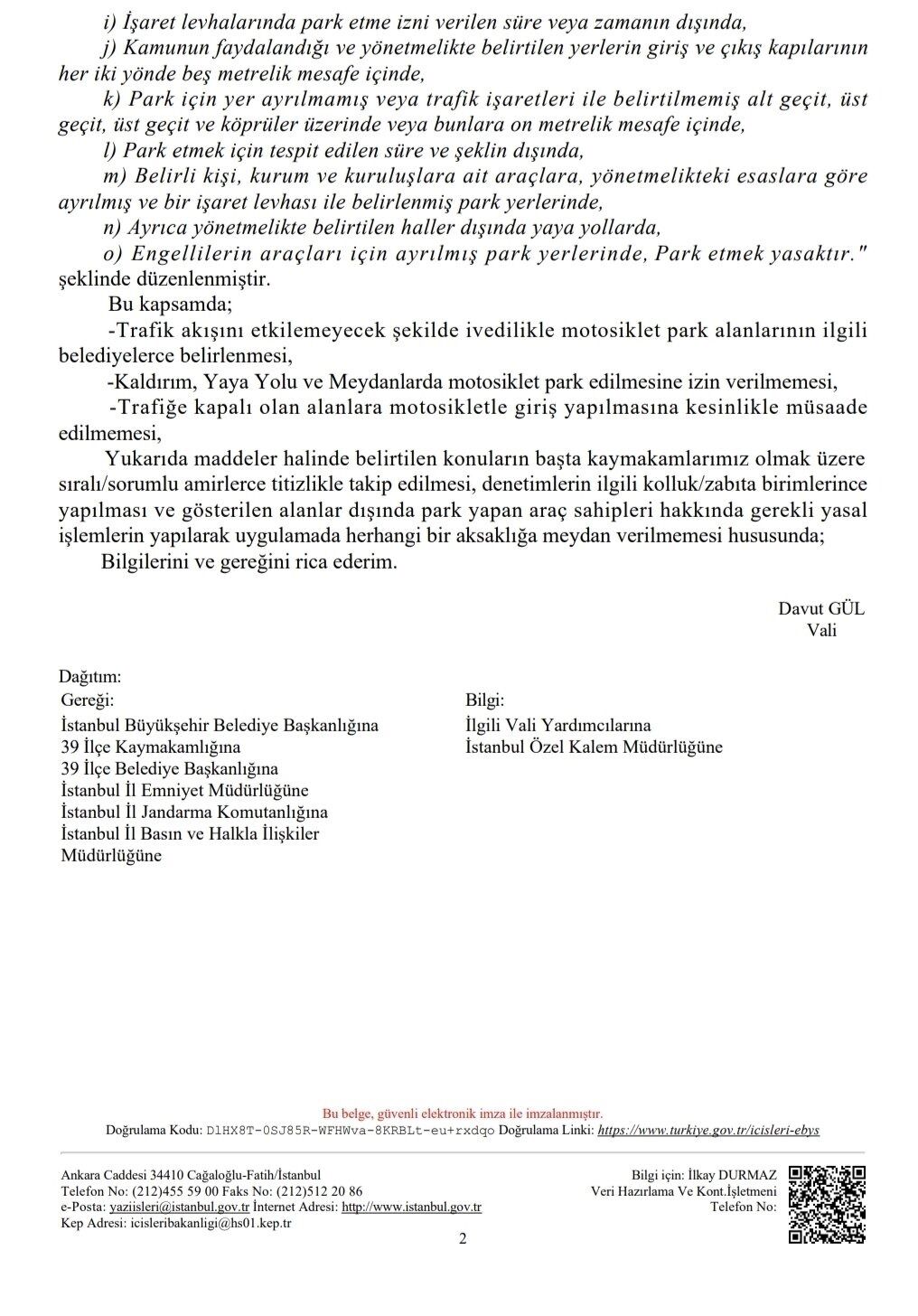 İstanbul Valiliği Motosiklet Park Ve Trafik Düzenlemesi Yaptı (1)-1