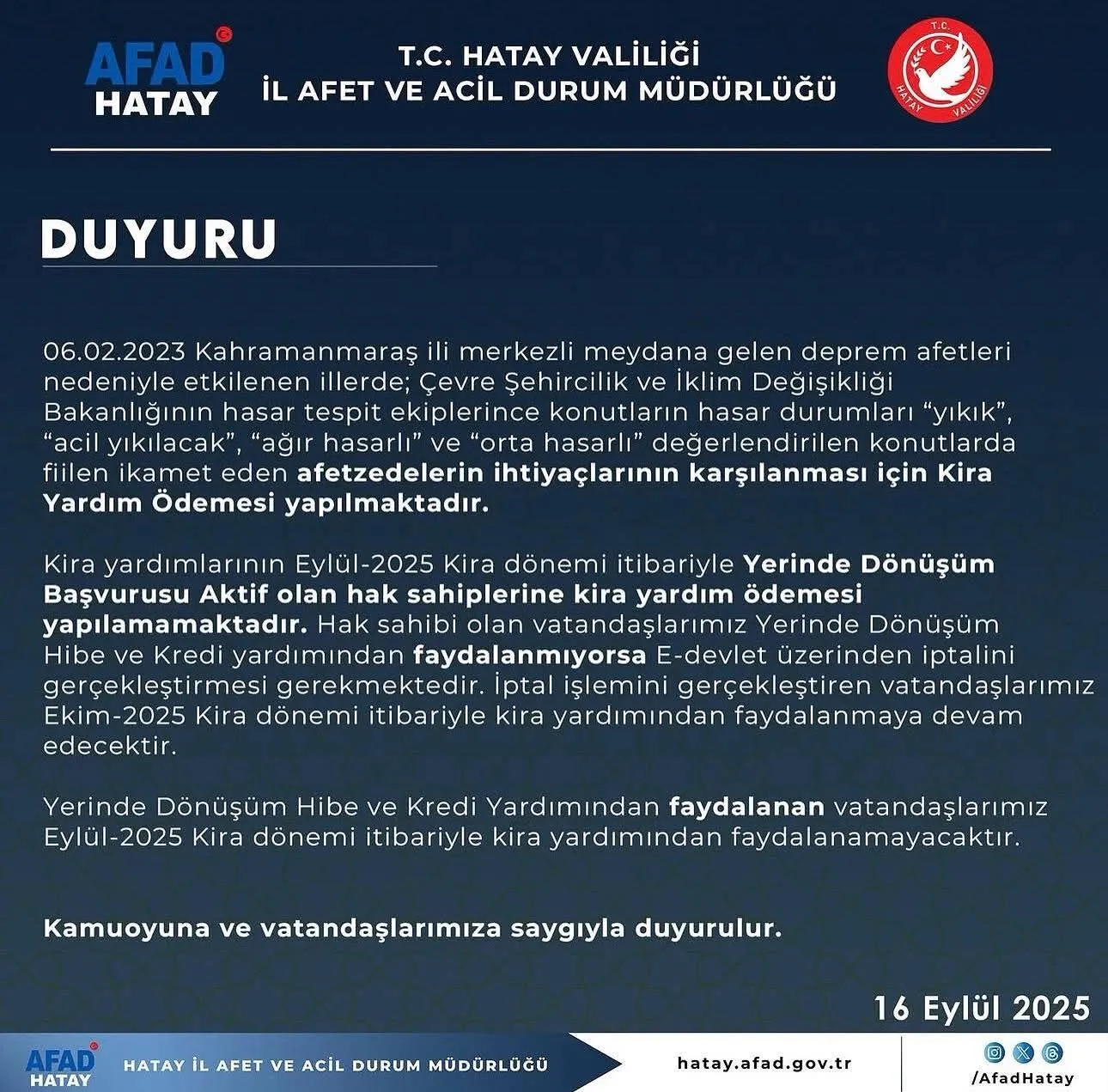 Kahramanmaraş Valiliği’nden Kira Yardımı Açıklaması Bekleniyor