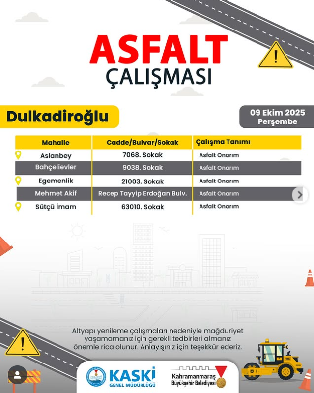 Kahramanmaraş’ta Yollar Bugün Kazılıyor Trafik Ve Su Kesintisine Hazırlıklı Olun