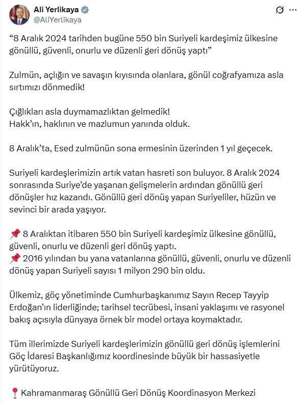 Kahramanmaraş Öncü Şehir Oldu 550 Bin Suriyeli Geri Döndü (2)