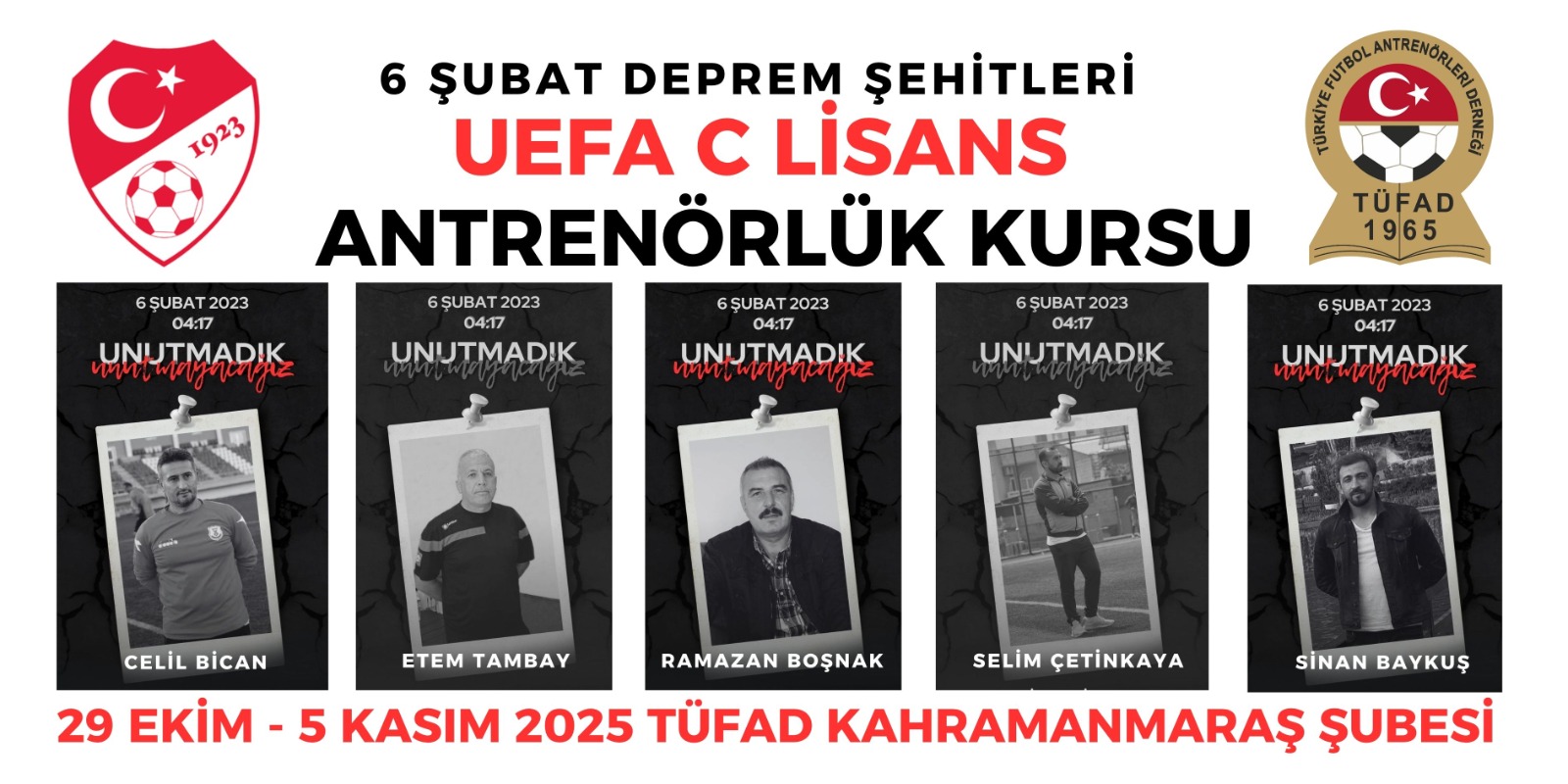Kahramanmaraş’ta 6 Şubat Deprem Şehitleri Anısına Uefa C Lisans Kursu Tamamlandı (1)