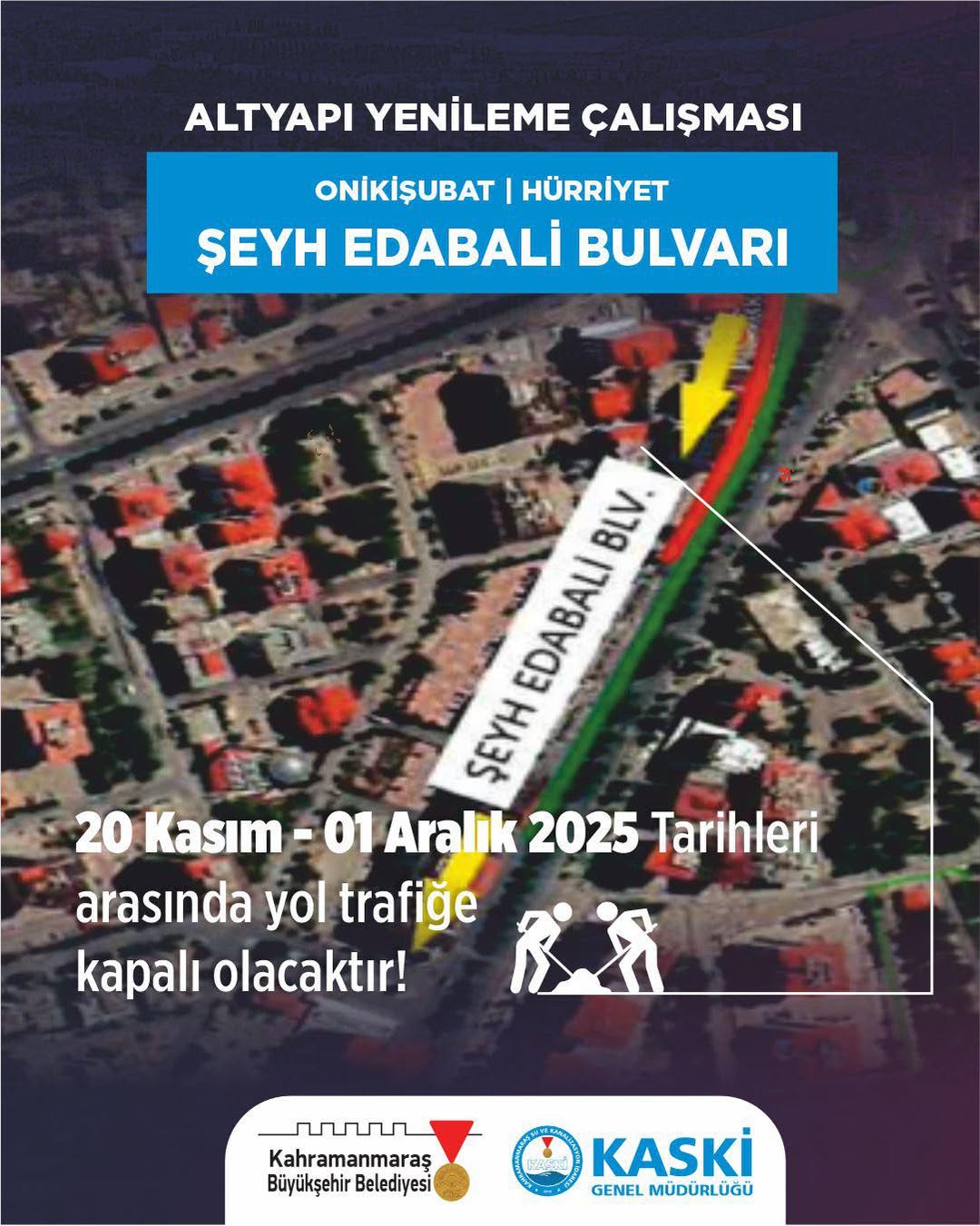 Kahramanmaraş’ta Altyapı Ve Asfalt Çalışmaları Nedeniyle Önemli Yollar Trafiğe Kapatıldı (2)