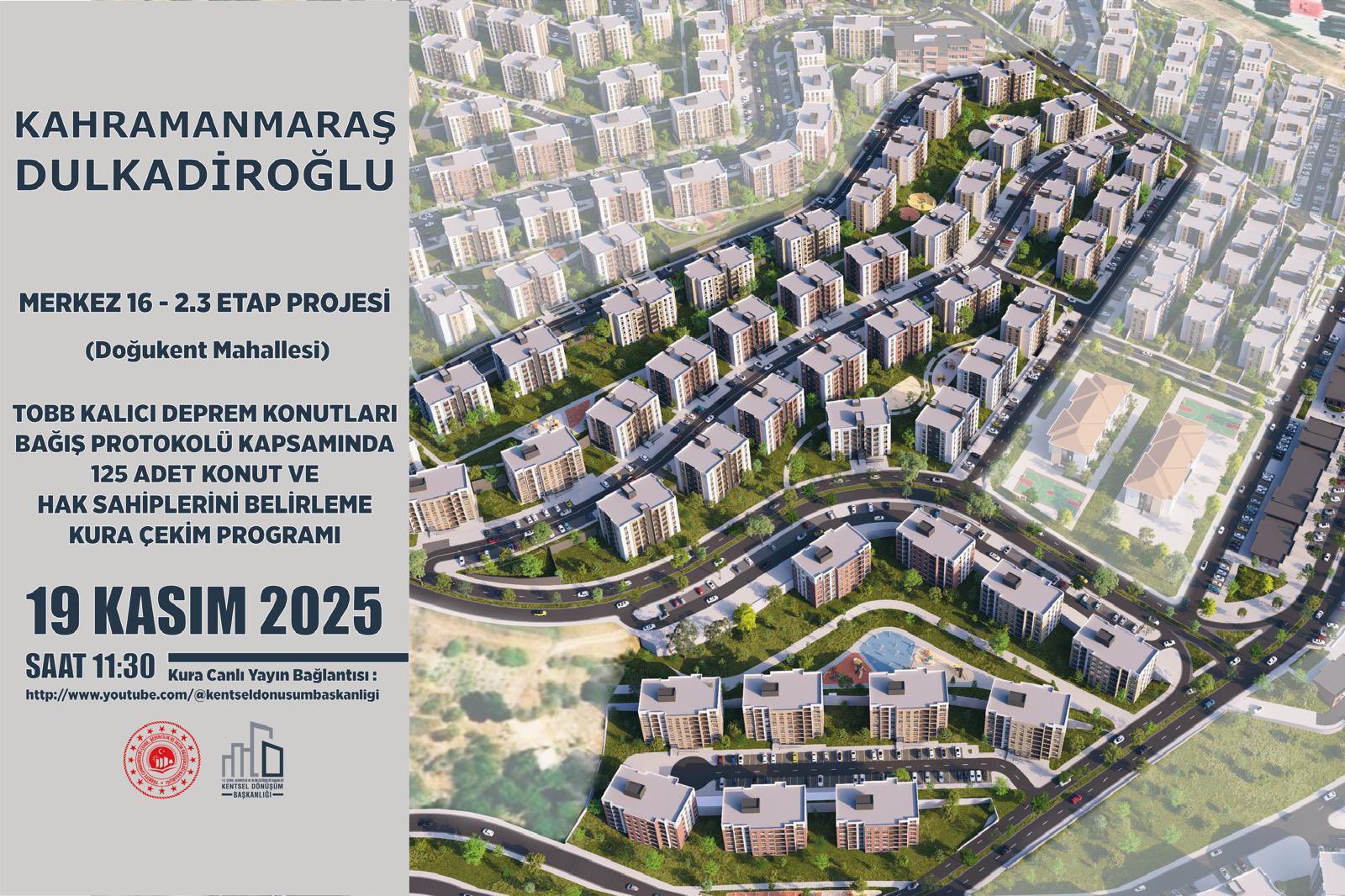 Kahramanmaraş'ta Deprem Konutları Hak Sahipleri İçin Kura Çekilecek