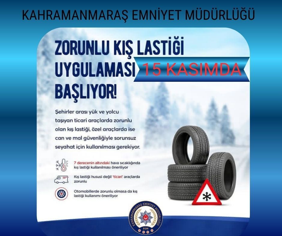 Kahramanmaraş’ta Kış Lastiği Zorunluluğu Başlıyor-1