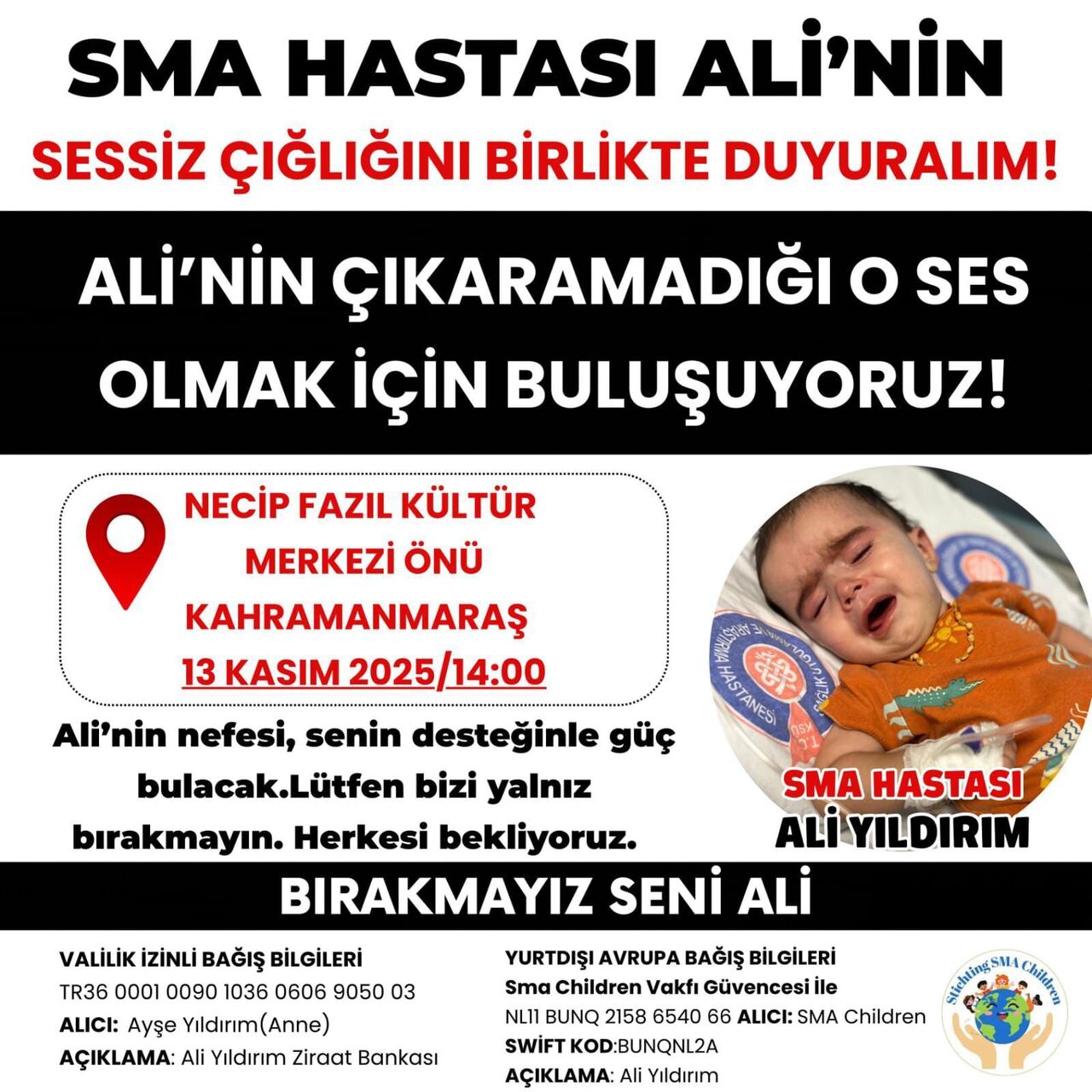 Kahramanmaraş'ta Sma Hastası Ali’nin Sessiz Çığlığına Destek Olun