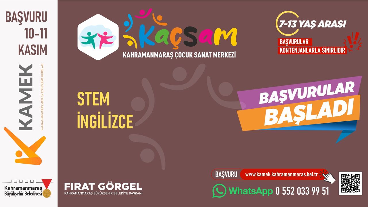 Kahramanmaraş'ta Ücretsiz Stem Ve İngilizce Kursu Başvuruları Başladı!