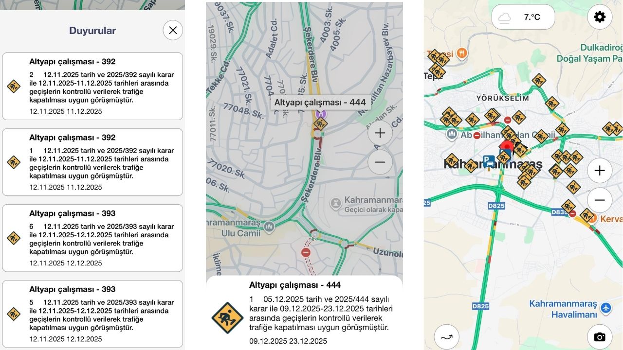 Kahramanmaraş'ın Cep Trafik Uygulamasıyla Yol Durumu Anlık Cebinizde! (1)