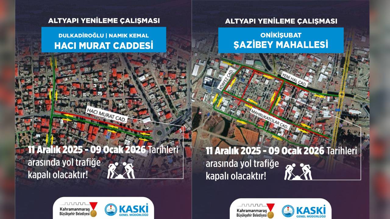Kahramanmaraş'ta Bazı Yollar 9 Ocak'a Kadar Trafiğe Kapalı