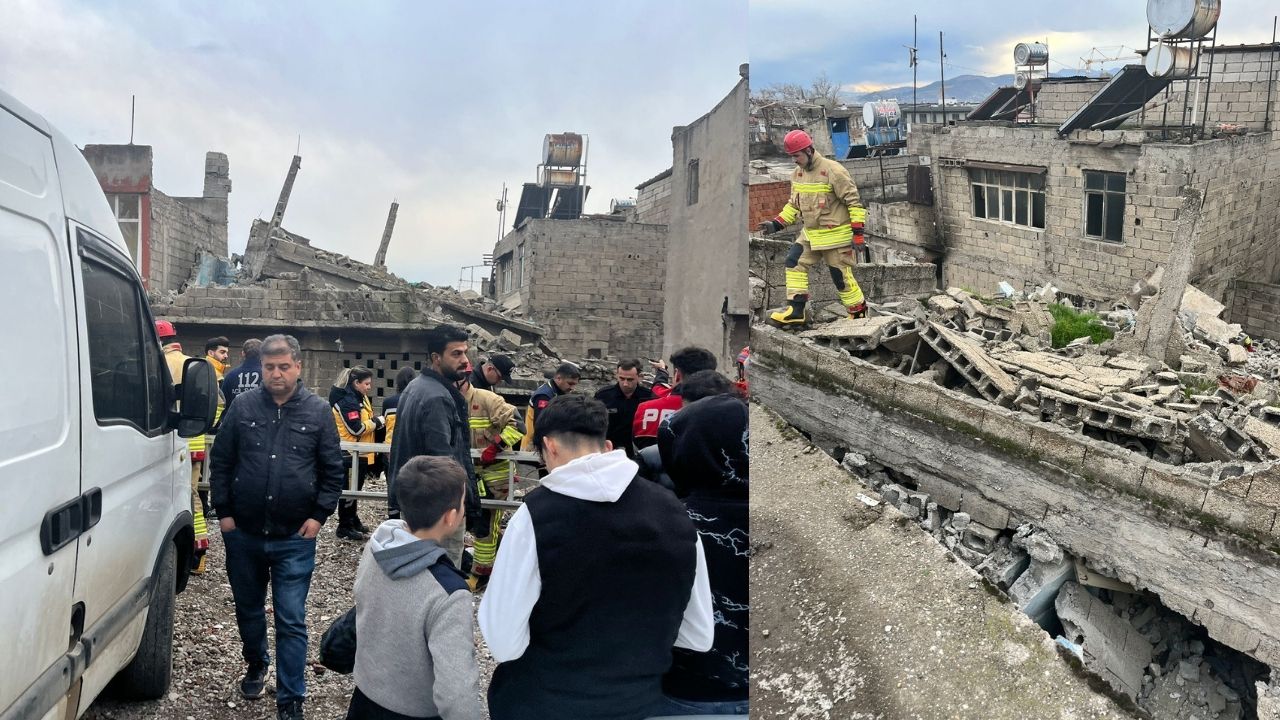 Kahramanmaraş’ta Metruk Bir Bina Çöktü