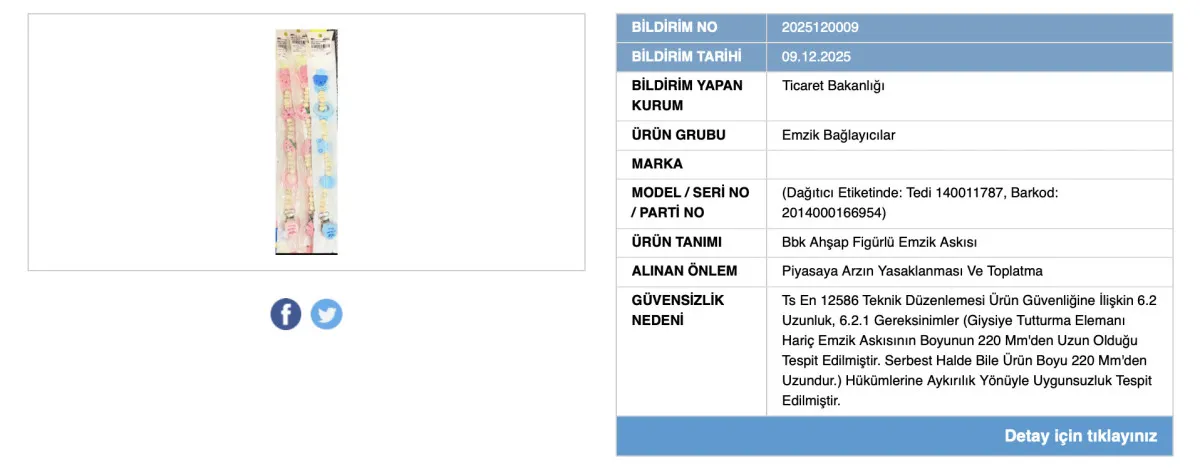 Ticaret Bakanlığı Uyardı Bu Bebek Ürünü Güvensiz Çıktı, Satışı Durduruldu