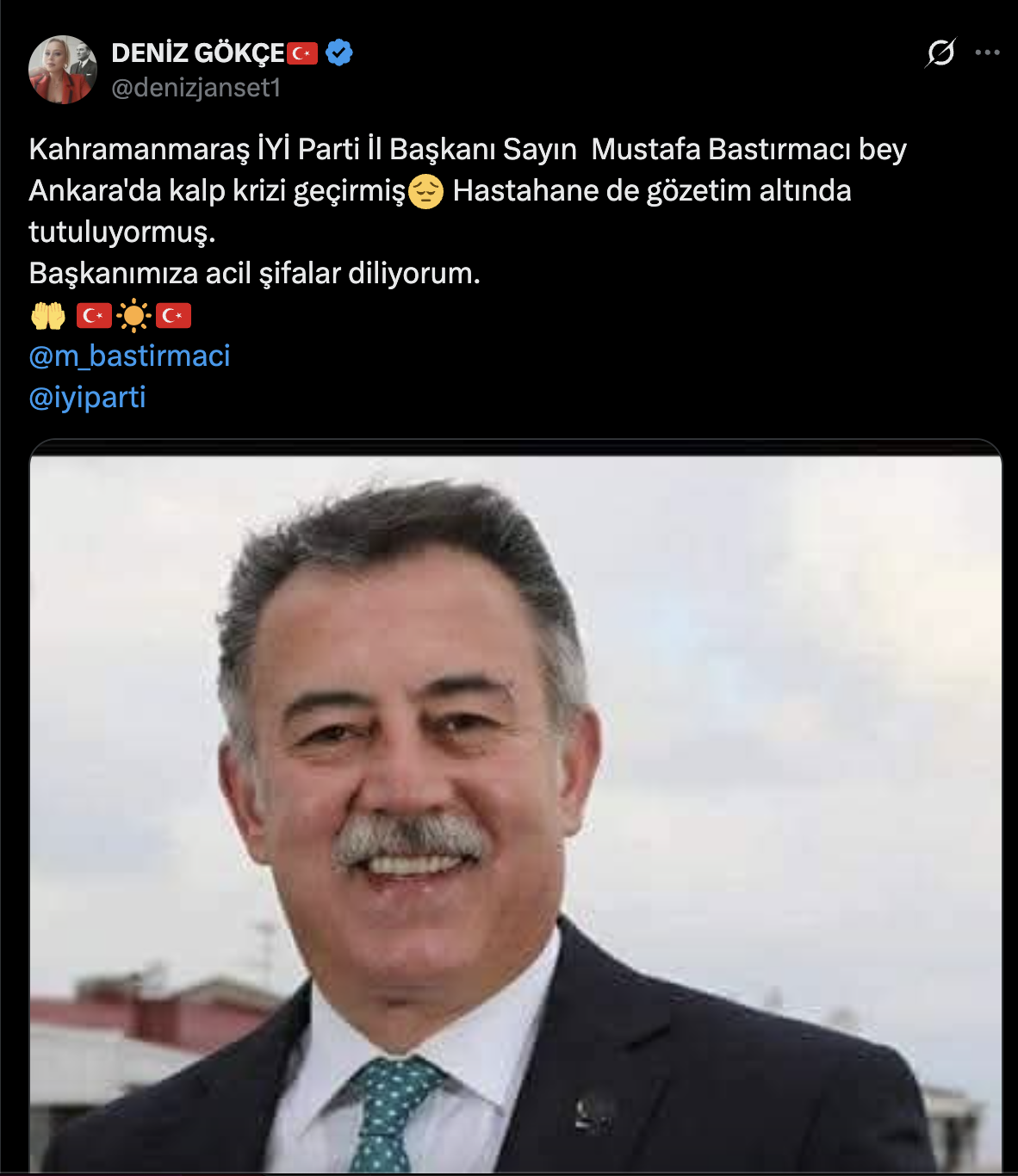Kahramanmaraş İl Başkanı Mustafa Bastırmacı Hakkında Endişelendiren Iddia Kalp Krizi Geçirdi