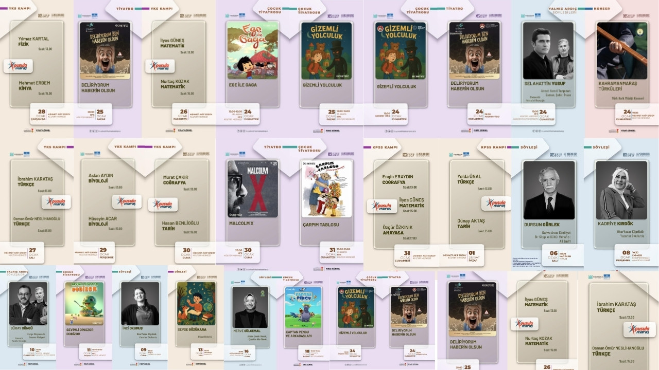 Kahramanmaraş’ta Çocuklar Ve Gençler Için Ocak Etkinlik Takvimi