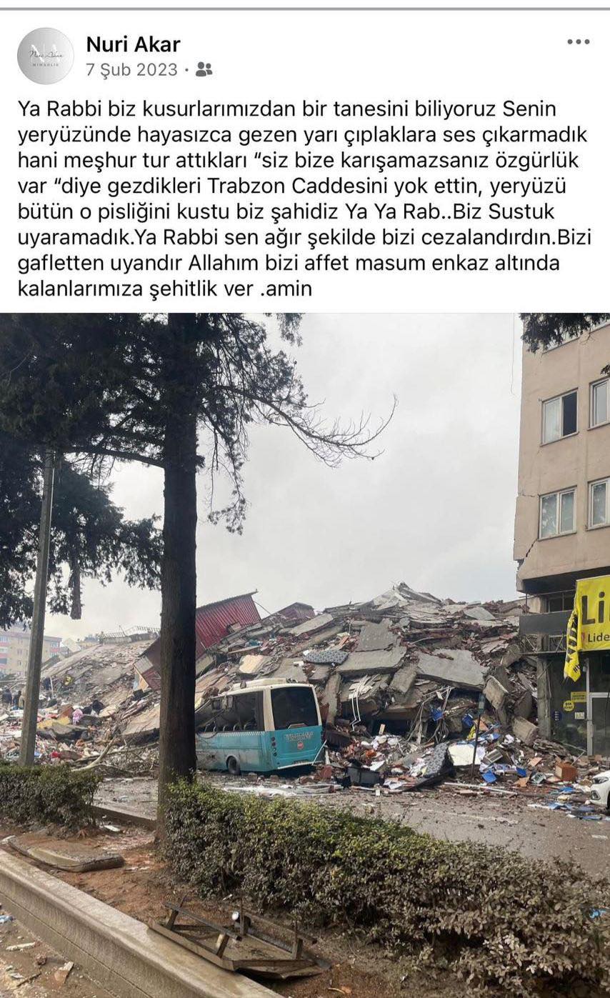 Kahramanmaraş'ta Mimarlar Odası Başkan Adayından Deprem Yorumu “Yeryüzü Pisliğini Kustu”