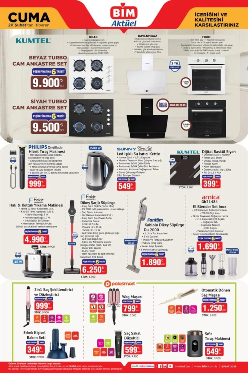 Bi̇m 20 Şubat 2026 Aktüel Kataloğu Koltuk Halı Yıkama Makinesi Ve 65 İnç Qled Tv (2)