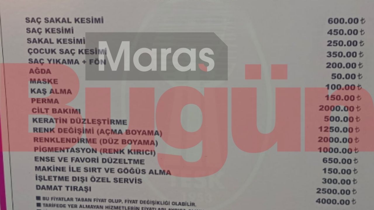Kahramanmaraş'ta Berber Ve Kuaför Ücretlerine Zam Geldi Güncel Saç Ve Sakal Fiyatları (2)
