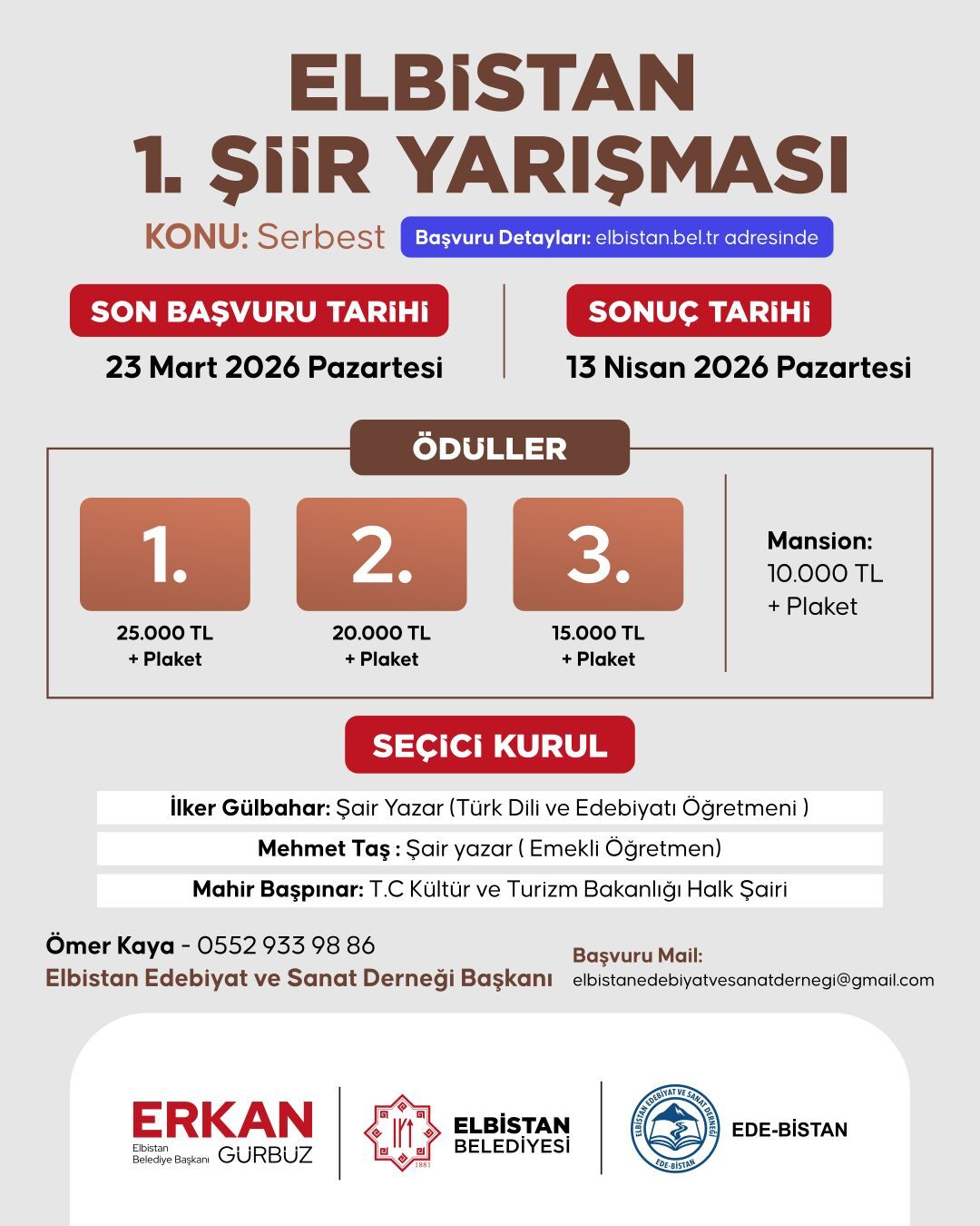 Kahramanmaraş’ta Para Ödüllü Şiir Yarışması Başladı-1