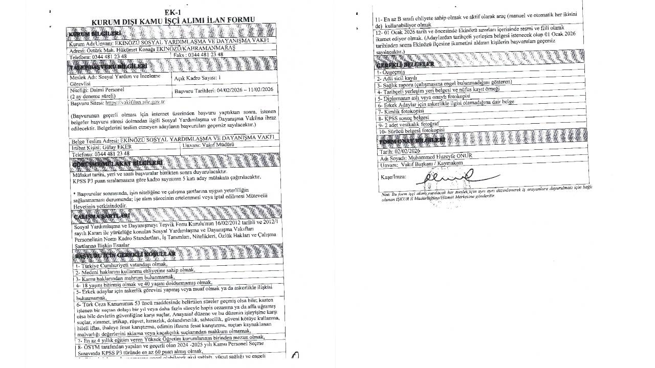 Kahramanmaraş'ta Sydv Personel Alacak Başvuru Için Bugün Son Gün