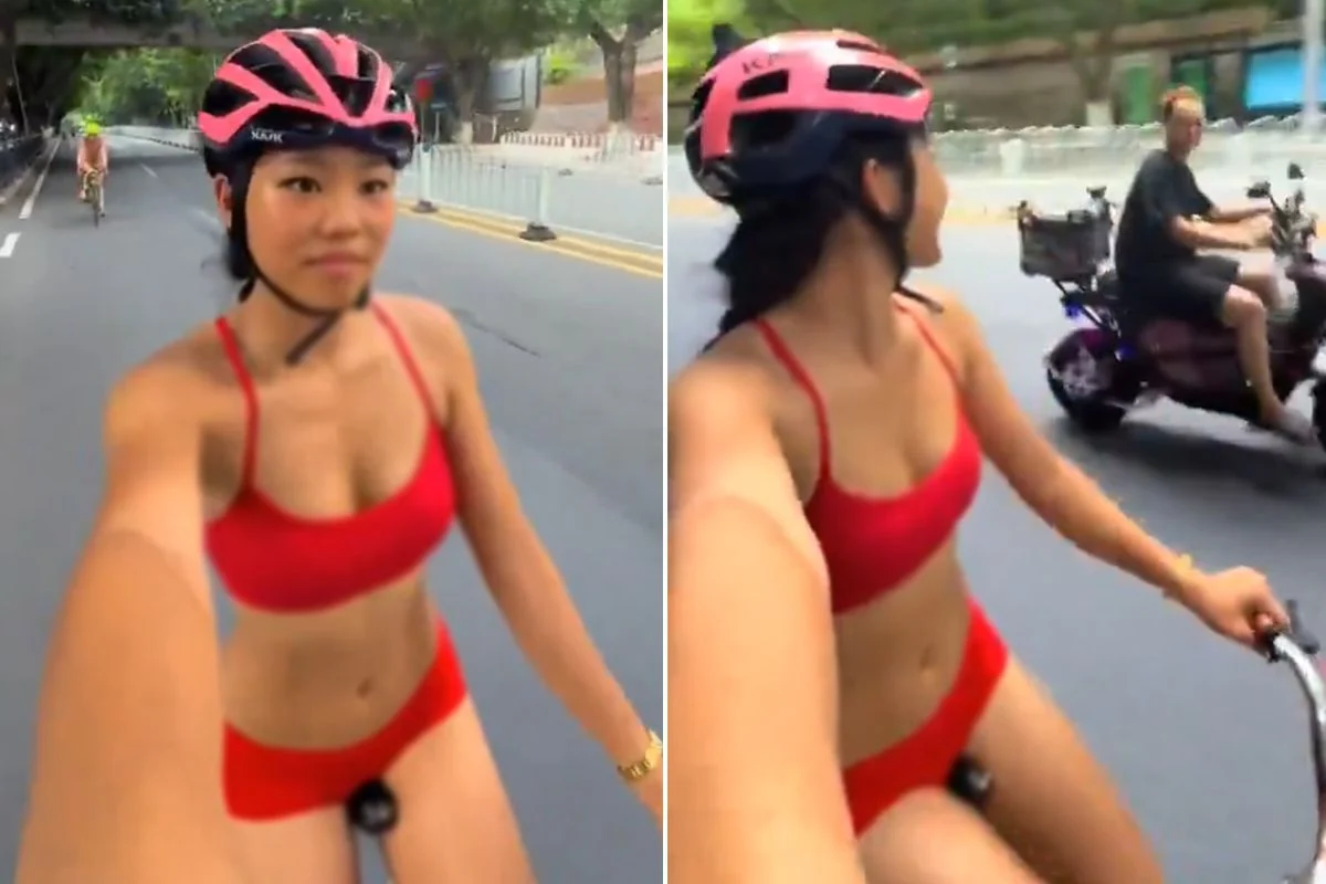 Bikiniyle Trafiğe Çıkan Bisikletli 5 Kazaya Sebep Oldu