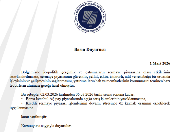 Borsa İstanbul’da Spk Önlemi Açığa Satış 2–6 Mart Arası Yasaklandı-1