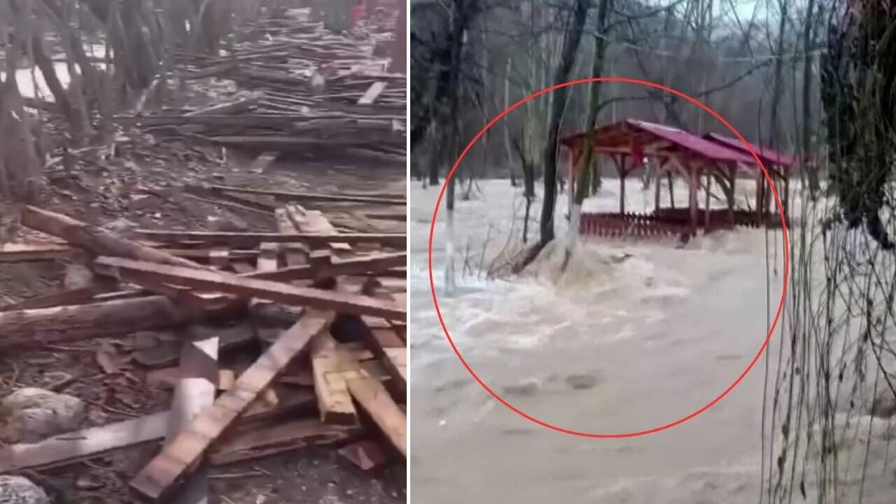 Kahramanmaraş Fırnız'da selin vurduğu çardaklar sökülüyor