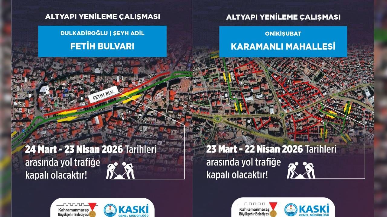 Kahramanmaraşlılar Dikkat! Bu Yollar 1 Ay Trafiğe Kapatıldı (1)