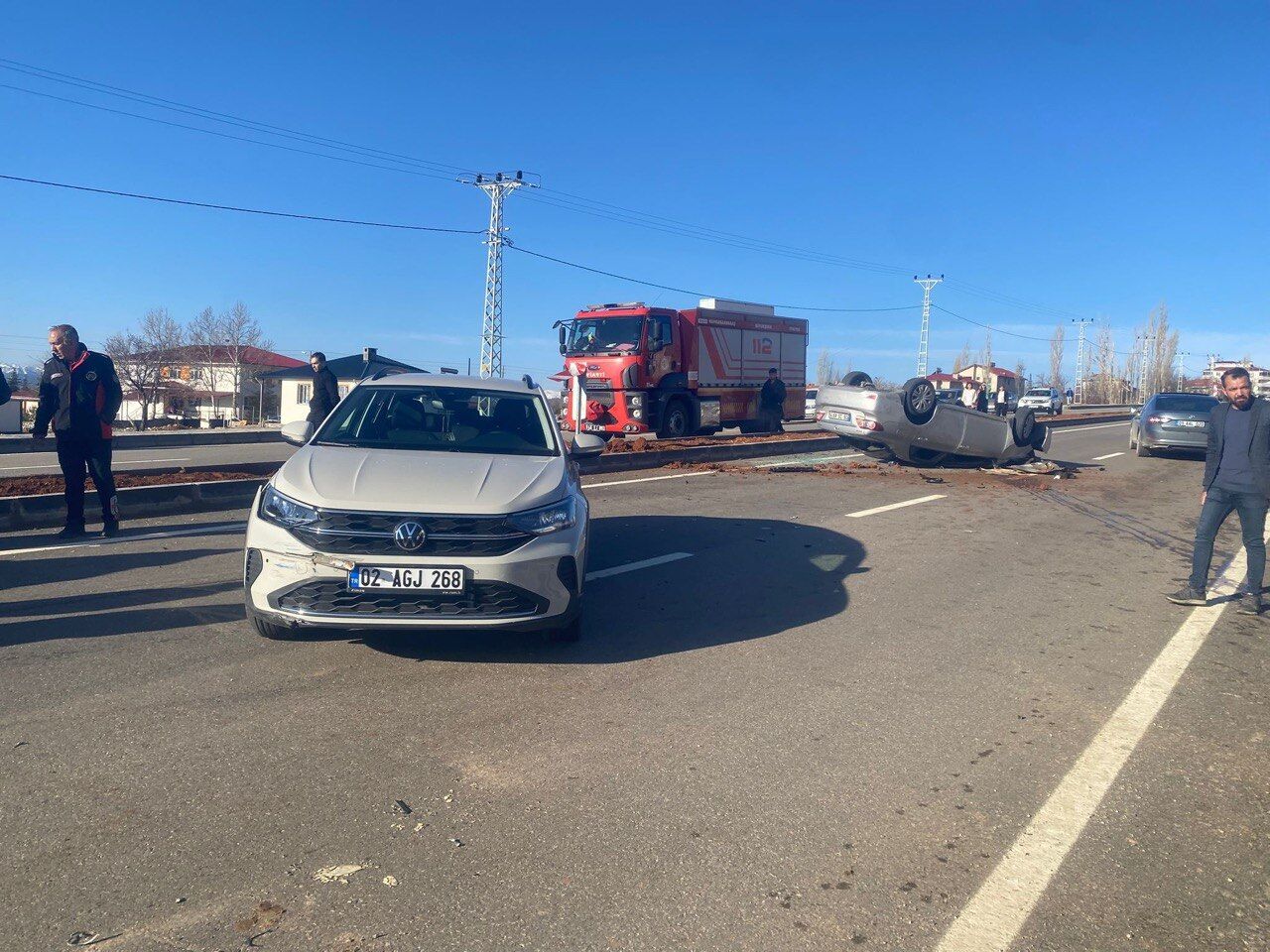 Kahramanmaraş'ta Korkutan Kaza! Araç Takla Attı, 2 Kişi Yaralandı (1)