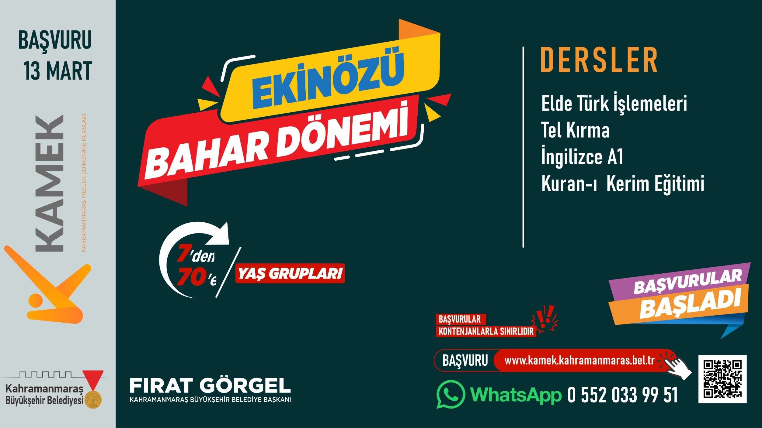 Kahramanmaraş’ta Ücretsiz Eğitim Fırsatı 3 İlçede Kamek Kursları Başlıyor (2)