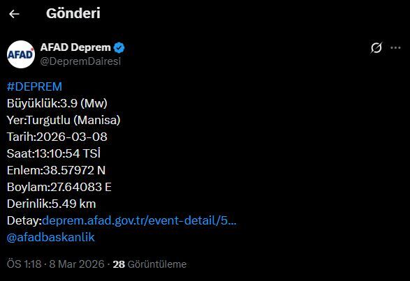 Manisa, Izmir Deprem