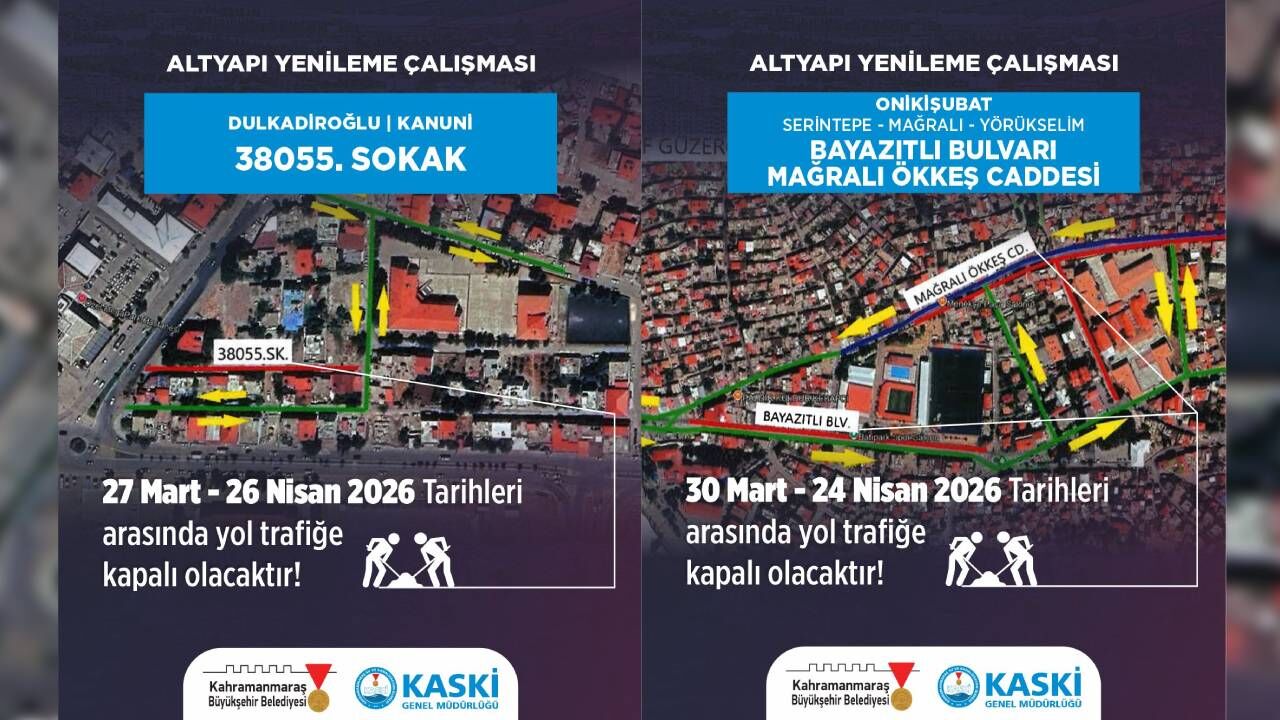 Kahramanmaraşlılar dikkat! Bu yollar 1 ay trafiğe kapalı olacak