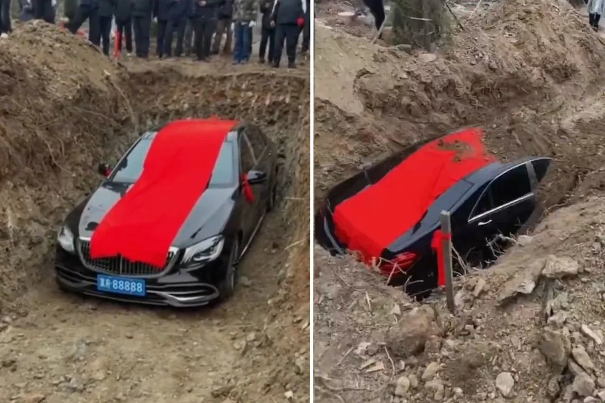 20 Milyon TL’lik Mercedes Mezara Gömüldü