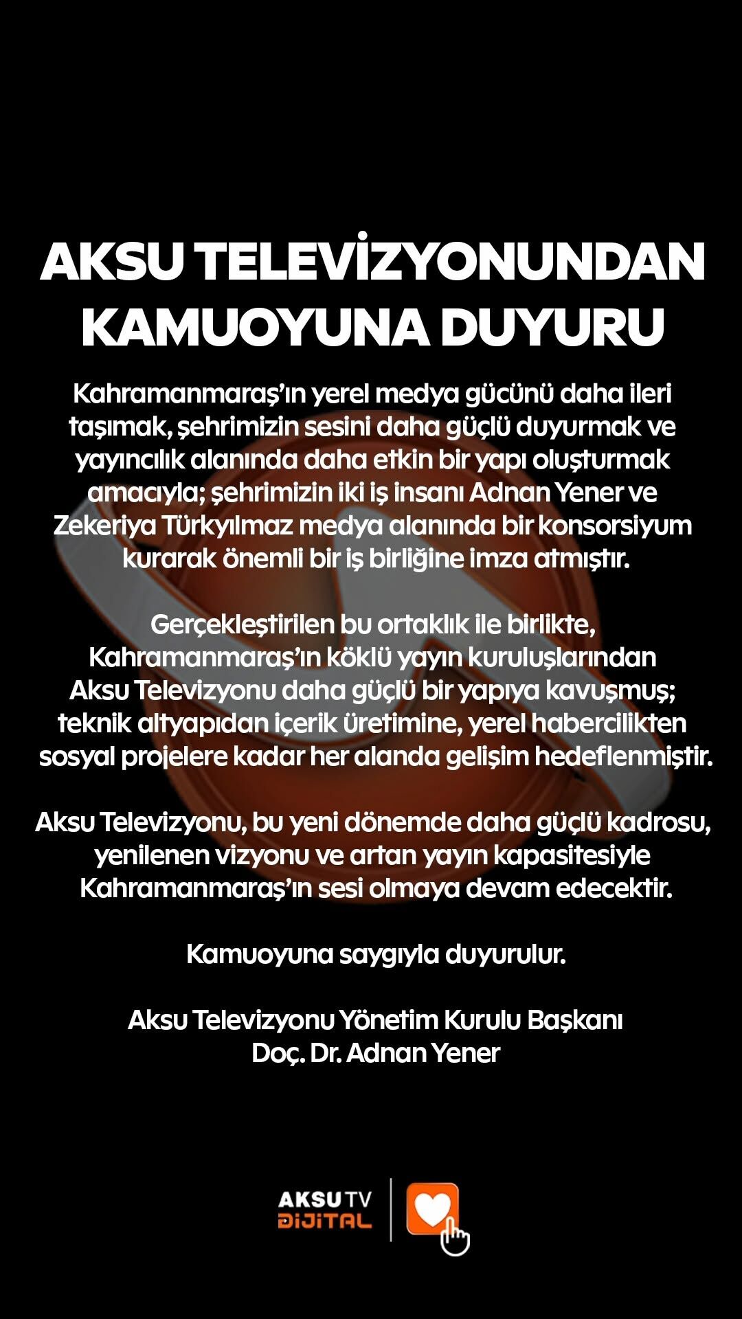 Aksu Tv’de Büyük Değişim! Yeni Ortaklık Duyuruldu