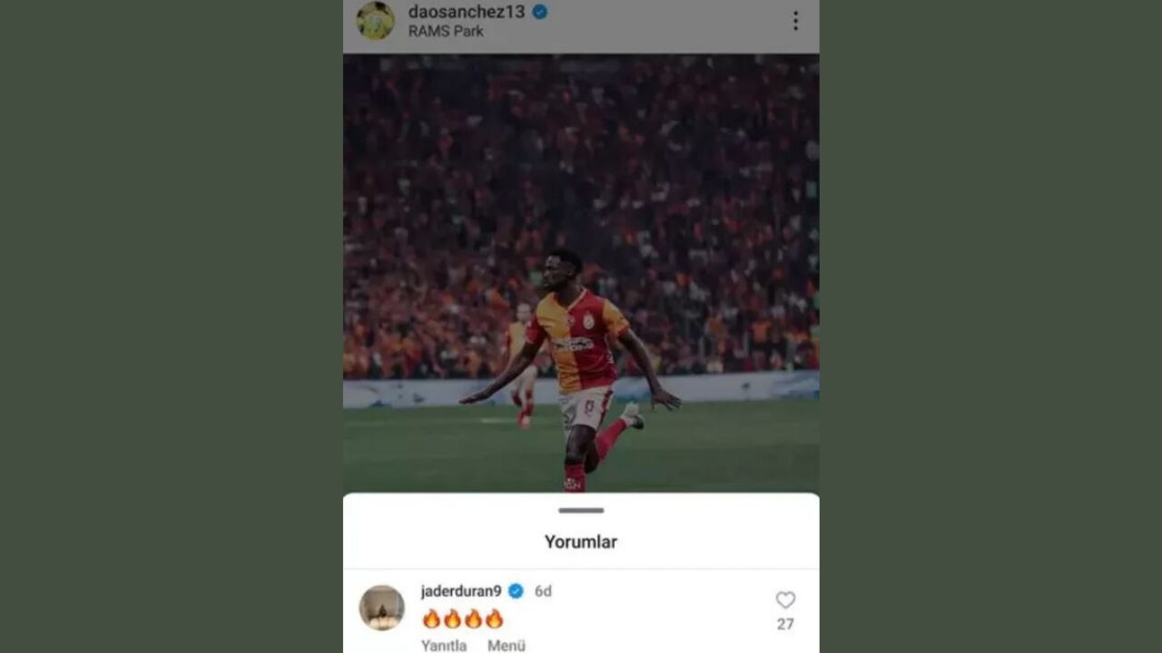 Jhon Duran, Davinson Sanchez'in Fotoğrafına Ne Yorum Yaptı Jhon Duran Galatasaray Maç Sonrası Ne Paylaştı (1)