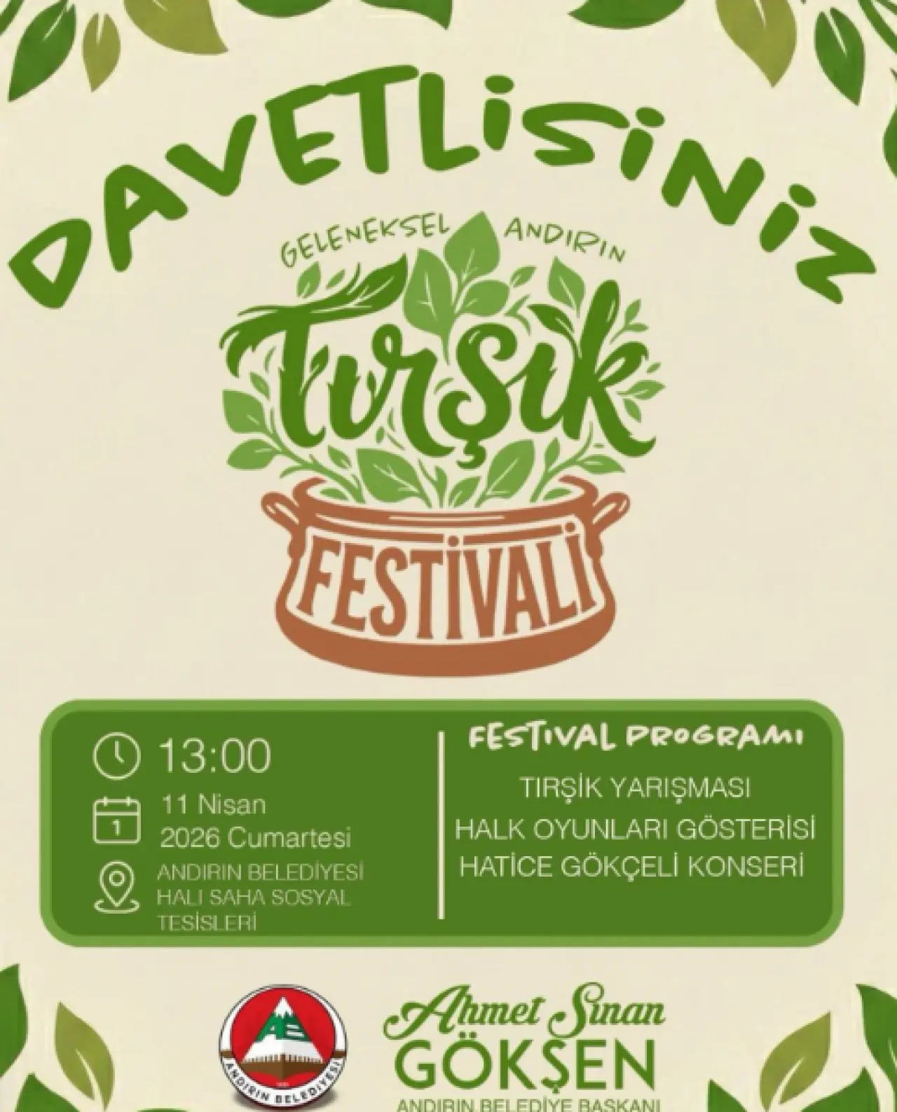 Kahramanmaraş Andırın’da Tirşik Festivali Başlıyor!