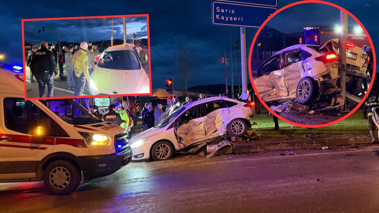 Kahramanmaraş Göksun’da kaza! İki otomobil çarpıştı 4 yaralı