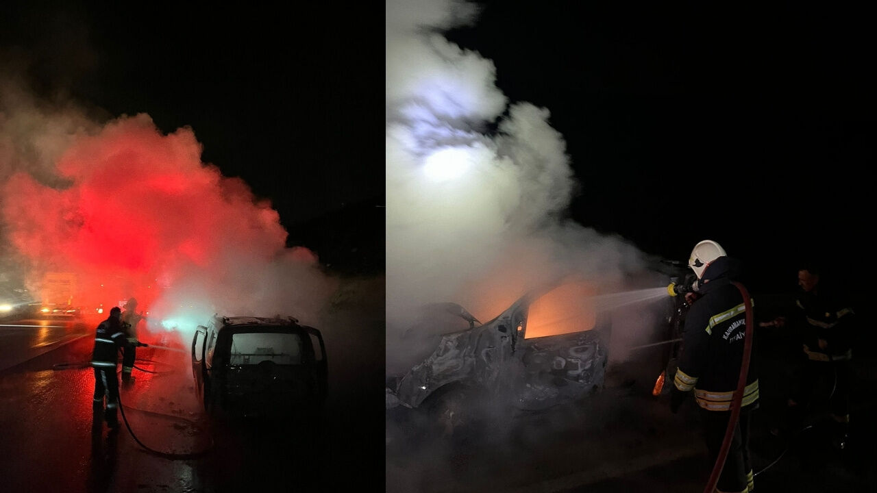 Kahramanmaraş yolunda korkutan anlar! Alevler dindi