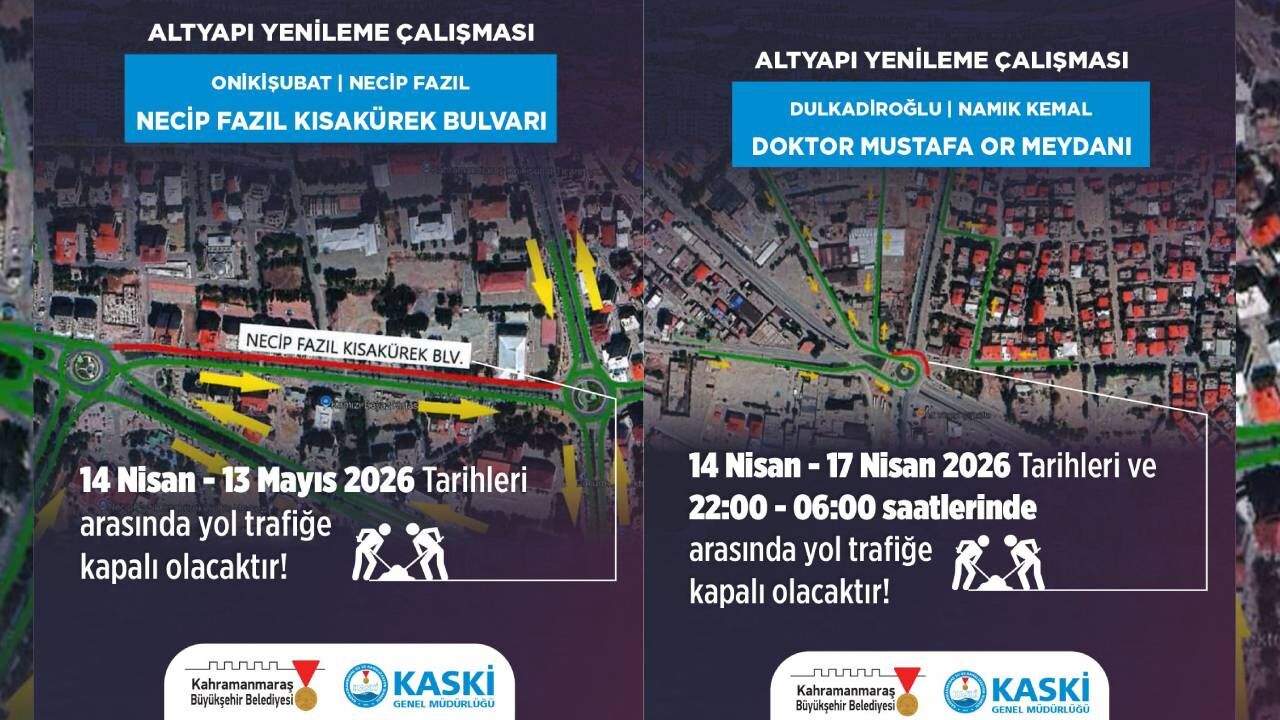 Kahramanmaraşlılar Dikkat! O Yol 4 Gün Gece Boyunca Kapalı Olacak!