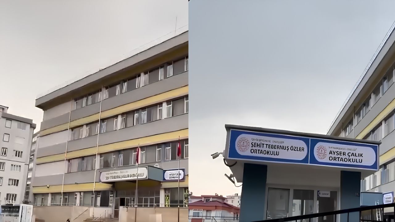 Kahramanmaraş’ta Ayser Çalık Ortaokulu’nun Tabelası Yeni Binaya Asıldı