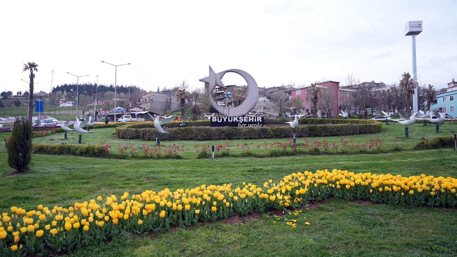 Kahramanmaraş’ta Kavşaklar Rengârenk Çiçeklerle Donandı (5)