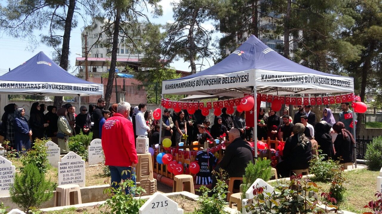 Kahramanmaraş'ta Okul Saldırısı Kurbanlarının Mezarı Süslendi! (2)