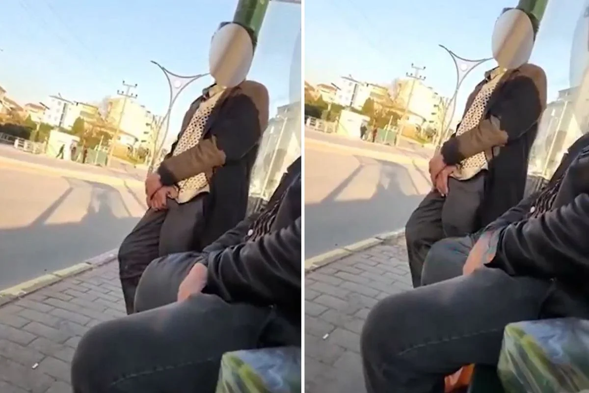 Otobüs durağındaki sapığın görüntüleri tartışma yarattı