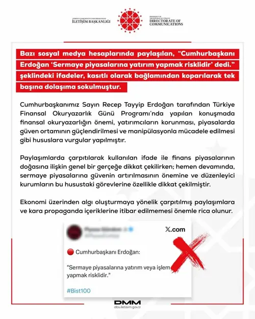 DMM'den ekonomi üzerinden algı oluşturmaya yönelik paylaşımlara ilişkin açıklama