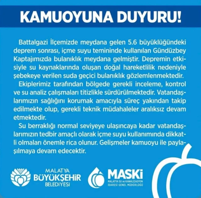 Deprem Sonrası Su Alarmı! Yetkililerden Kritik “İçmeyin” Uyarısı-1