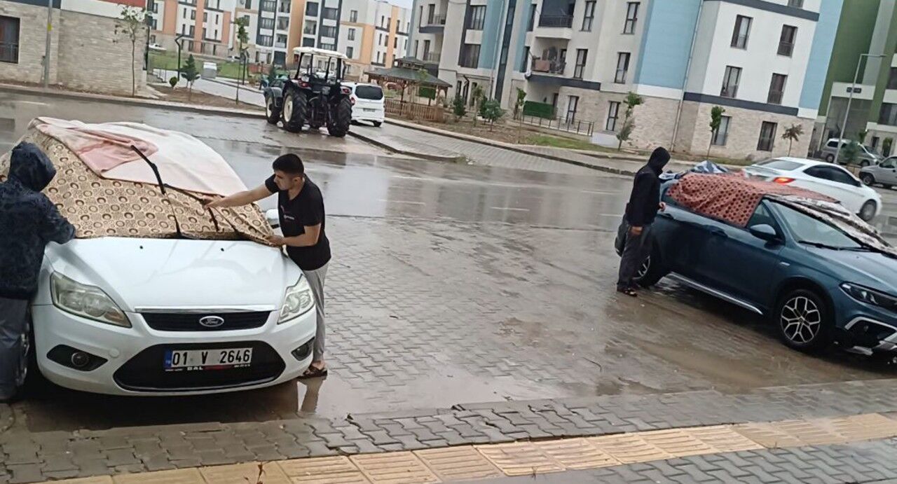 Gaziantep Araban'da Şiddetli Dolu Ve Fırtına Paniği Yaşandı (2)