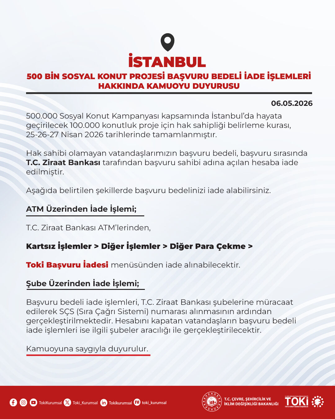 TOKİ 500 bin sosyal konut başvuru ücretlerinin iadesi başladı-1