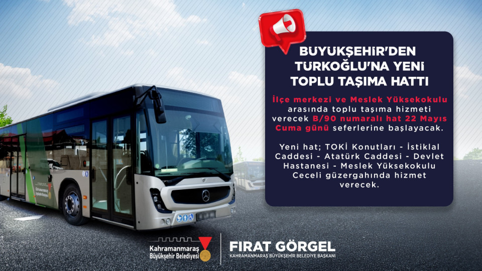Kahramanmaraş’ta yeni toplu taşıma hattı yarın açılıyor-1