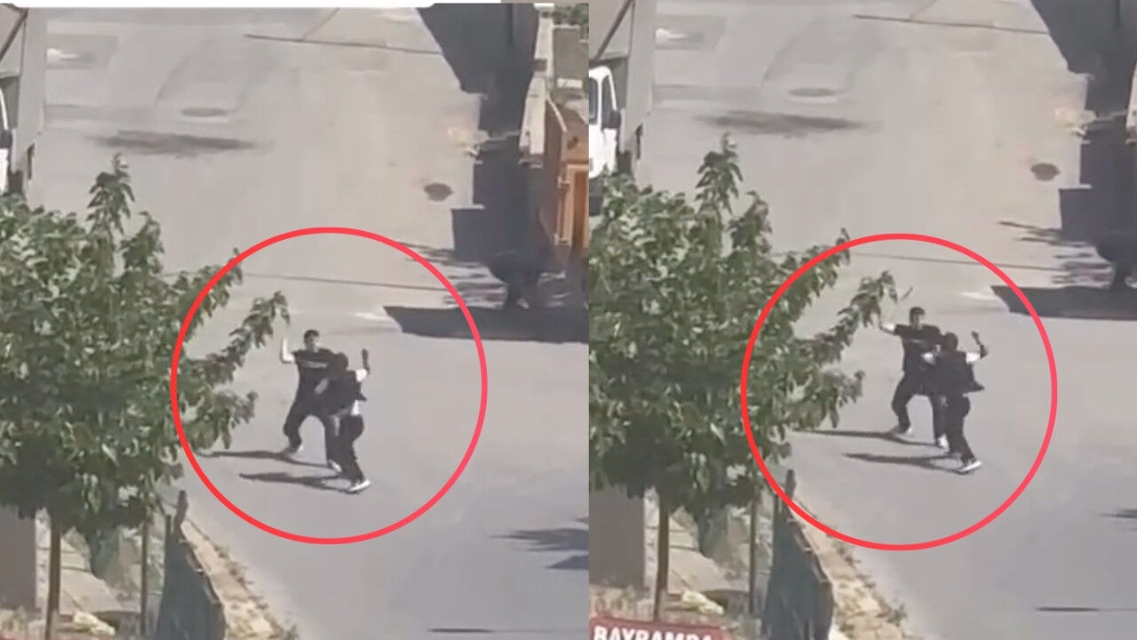 Kahramanmaraş Saçaklızade'de iki grup arasında kılıçlı kavga kamerada